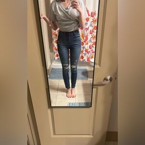 A&F Super Skinny High Rise Ankle Jean
